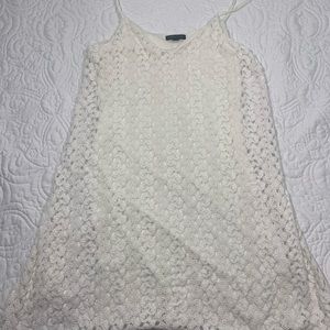 MMMMMM Top Women's Small White Sleeveless Double Layered Pre-Owned EUC